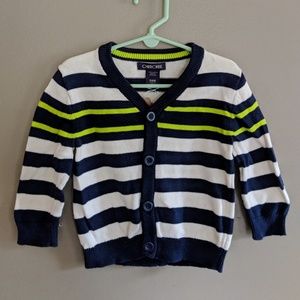 V Neck Button Striped Cardigan Spring Easter EUC